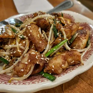 Wok Fired Cheung Fun, the best and most under rated thing on the menu. Slightly crispy and extremely flavorful rolled and fried noodles.