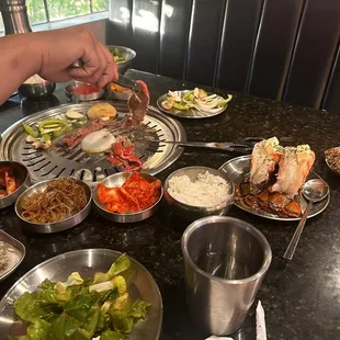 Lobster, steak and beef bulgogi.