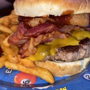 Rodeo Burger and Fries