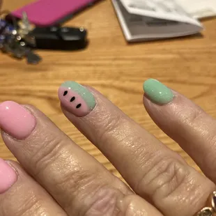 Watermelon nails