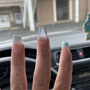 See through nail fill.