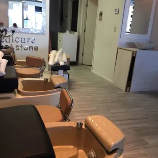 Pedicure stations - still putting the finishing touches on the salon.  The massage chairs are relaxing!