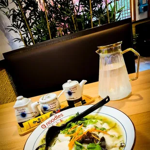 Flounder sour cabbage noodle soup