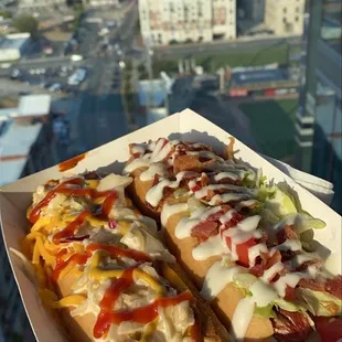 Southern Boy dog and BLT dog