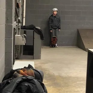 Watching the big guys show him how's it's done!