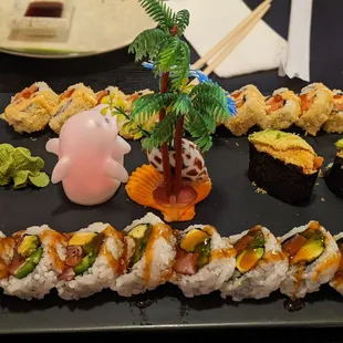 Spicy Tuna roll, Pepper Tuna Roll, and Spicy Tuna Nigiri