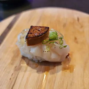 Scallop nigiri with ankimo