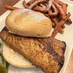 Mahi with Sweet Potato Fries