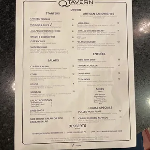 This is the current menu