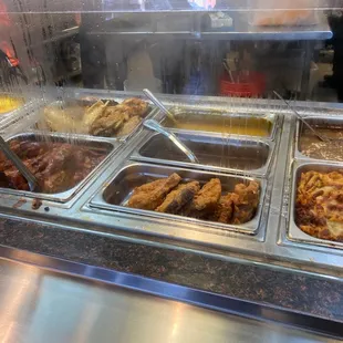 chicken wings and fried chicken, interior