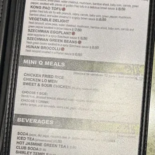 menu