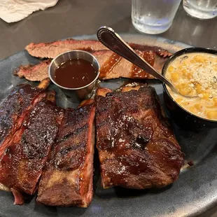 Judges plate with double order of ribs and brisket