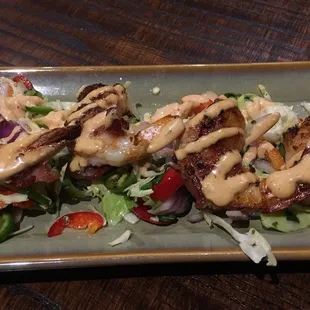 Bacon wrapped shrimp appetizer