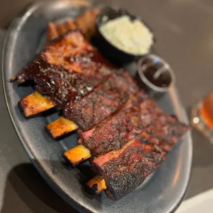 Q Pork Spare Ribs + Chicken Sausage  - side of Potato Salad