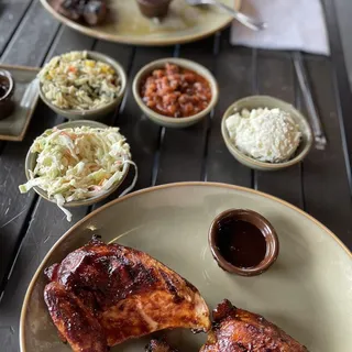 Smoked and Charred Half Chicken