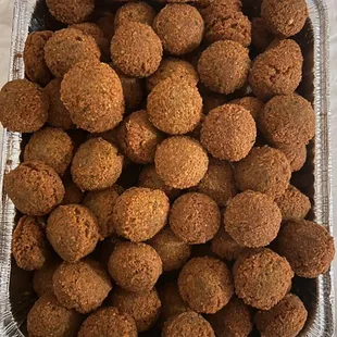 Freshly made falafel tray