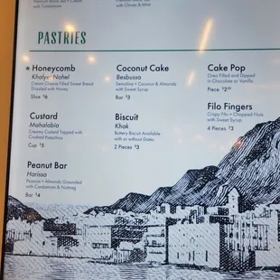 Pastry Menu