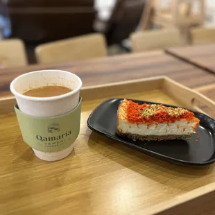 Knafeh cheesecake and Adeni Chai