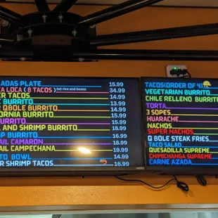 menu