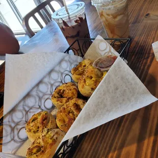 Breakfast righteous rolls and frappes