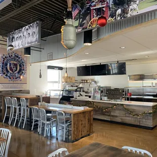 the kitchen and dining area