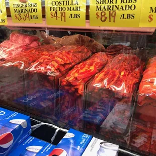 a variety of meats for sale