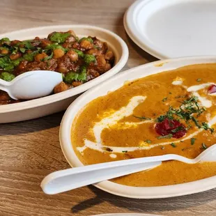 Malai kofta and aloo tikki with channa