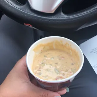 Nothing like paying almost 5 bucks for a half full cup of queso!! SMH... I&apos;ll stick to the Qdoba in Havana next time.