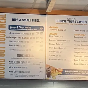 menu