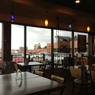 The front window looking out towards SmashBurger.