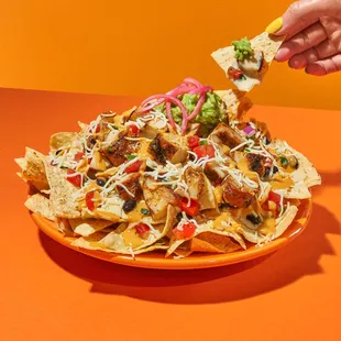 a plate of nachos