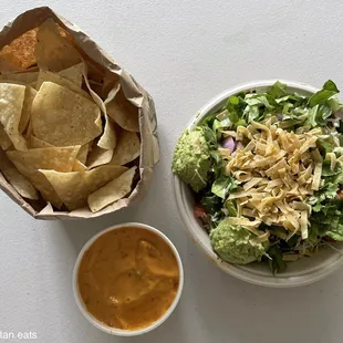 Grilled Steak Bowl ($9.25) and Queso Diablo and Chips ($4.60) - Instagram: @metropolitan.eats