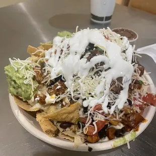 a plate of nachos