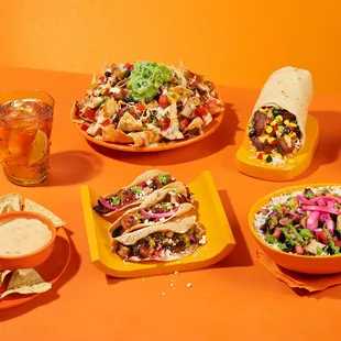 a variety of mexican food