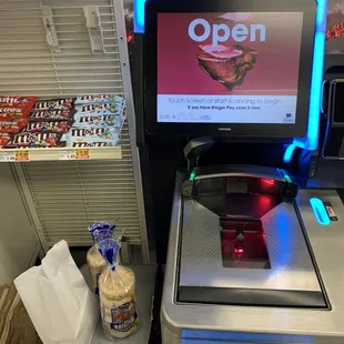 Self check-out kiosk.