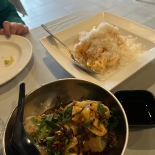Firecracker Pork Wontons and Coconut Shrimp
