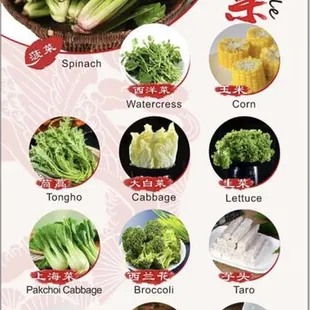 a variety of vegetables