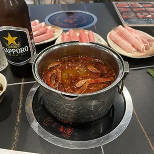 Hot and spicy hot pot made extra spicy