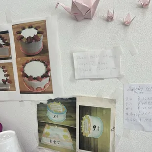 a variety of pastries on a wall