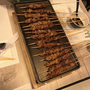 skewers on a grill