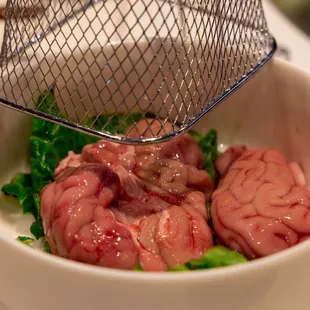 a close up of a bowl of food