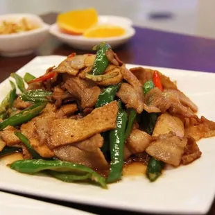 a plate of stir fried vegetables