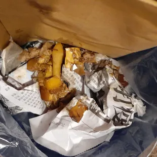 "Brased pork" and "beef"? No. The fat and skins.