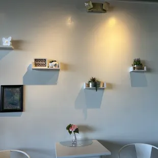 a table and chairs in a room