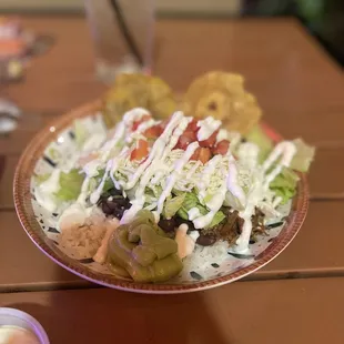 a plate of taco salad
