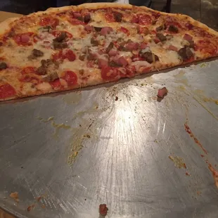 Meat lovers pizza is delicious!