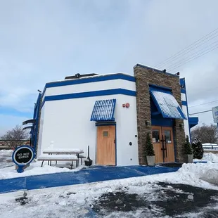 the front of the restaurant