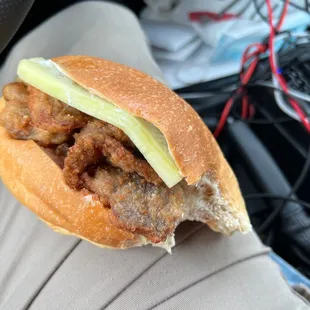 Pork sandwich, less than $2.