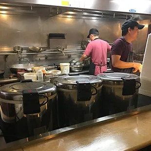 The kitchen staff hard at work
