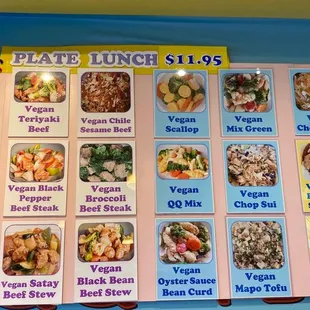 Plate lunch menu (March 2022)